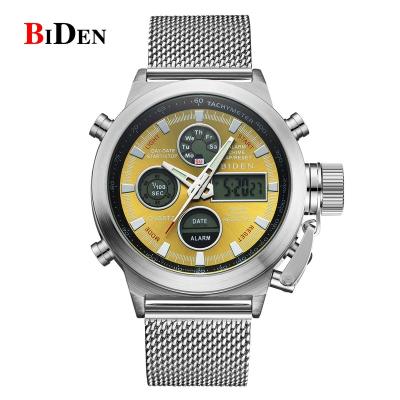 China Waterproof Clock Relogio Masculino Erkek Kol Saati Stainless Steel Digital Wristwatches Sports Watch Men Alarm BIDEN Watches for sale