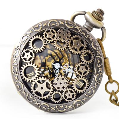 China Antique Biden Factory Low Moq Wholesale Price Custom Design Mens Luxury Copper Waterproof Automatic Mechanical Pocket Watch With Chain for sale