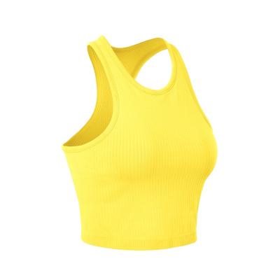 China Factory Outlet Activewear Gym Fitness Yoga Breathable Seamless Tank Top With Pad Inside Equipment Workout Sport Sports Bra for sale