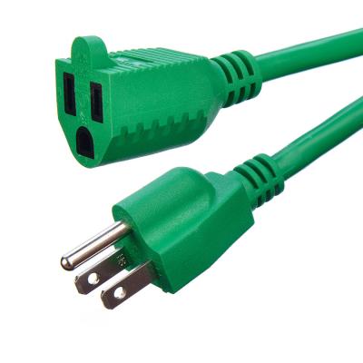 China Green Waterproof American Standard 3 Pin Green ETL Heavy Duty Extension Cord Home Appliance IP level IP11 for sale