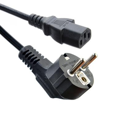 Chine VDE Certifié Shucko CEE7/7 Plug avec connecteur IEC C13 Cordes d'alimentation de l'ordinateur Cordes d'extension Longueur 1,5M ou personnalisé à vendre