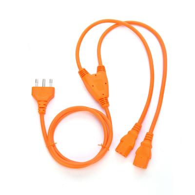 China IMQ-zertifiziertes Computer-Stromkabel Y Splitter 3-Pin-Stecker mit 2-Wege-C13-Stecker-Steckdose WIFI KEINE Erdung Standard-Erdung zu verkaufen