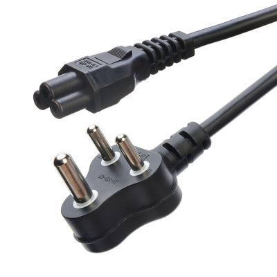 Cina 16A 3 Pin Plug Power Cords Sud Africa SABS Standard per elettrodomestici Black Laptop Plug Commercial Male End Type in vendita