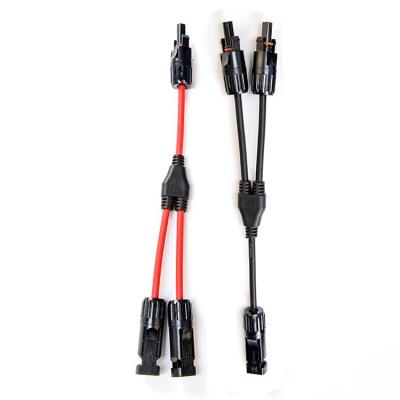 China Class 5 Flexible Tinned Copper Wire Solar Connection Cable PV004 Connector Y Divider 2 to 1 H1Z2Z2-K DC 1500V 1X4mm for sale