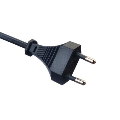 China Oxygen Free Bared Stranded Copper Conductor European Standard 2pin Eu Plug Power Cord Black Plug for Home Appliances for sale