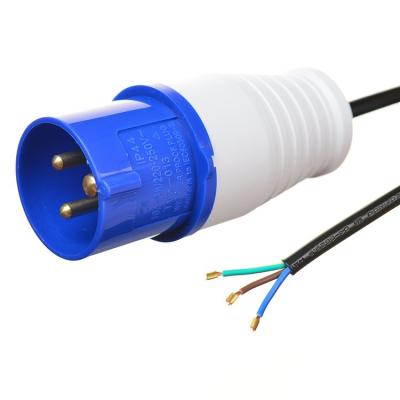 China 3M EU Cable de alimentación recableable 16A 3P IP44 Interiores y exteriores a prueba de polvo Cable de conexión industrial a prueba de agua H05VV-F 3X1.5MM VDE en venta