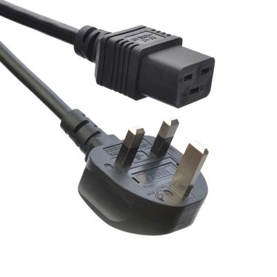 China Red SDK Reino Unido BS Estándar C5 C19 Conector de 3 pines Línea de plomo de tira de cable de alimentación de cable de 3 puntas de cable de corriente acústica de suministro de cable IEC Negro en venta