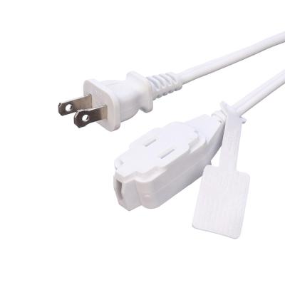 China 125V Copper Conductor Power Cord Nema 1-15p to Nema 5-15r Extension for Home Appliance and Computer Needs for sale