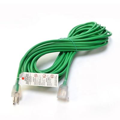 China ETL 16 Gauge 3 Pin Heavy Duty 100m Outdoor Electrical Extension Cord 220V Power Cable US with NEMA Female End for sale