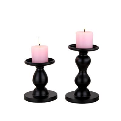 China Simple black home romantic home candle light wedding dinner candle holder simple home main decoration living room candle holder for sale