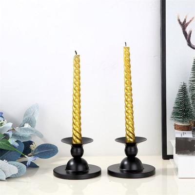 China Wedding Party Home Decoration Black Metal Candelabra Wedding Decoration Classic Design Table Candle Holder for sale