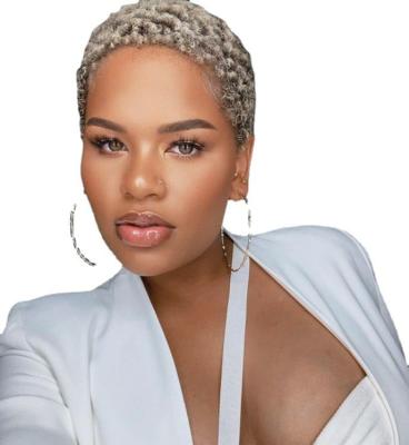 China Short Swiss Lace Wig Curly Hair Bleached Frontal Closure Pixie Cut Curly Human Hair Lace Wigs Bob Wigs Lace Front Human Knots for sale