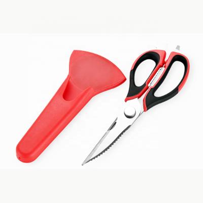 China Hot Selling PP Multifunctional Stainless Steel Scissors Magnetic Refrigerator Kitchen Scissors for sale