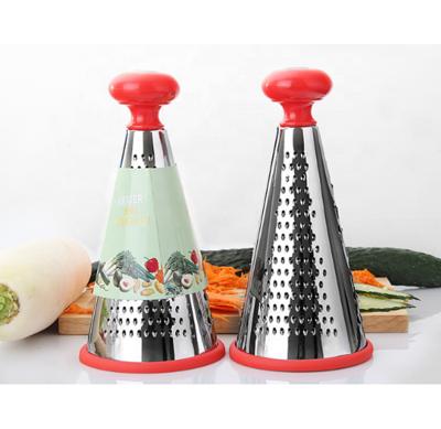 China Viable Wholesales 3 Side Multi Side Kitchen Stainless Steel Vegetable Round Grater for sale