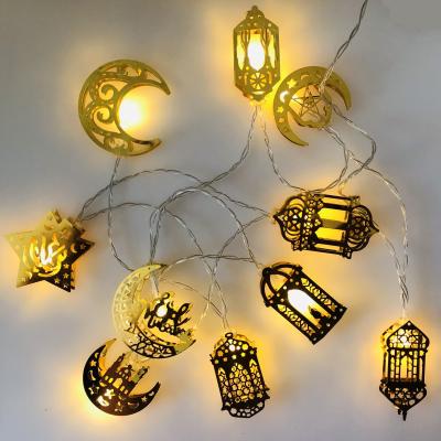 China Ramadan Moon Shape Party Decoration String Light Ramadan Yellow Color Led Star Gift for sale