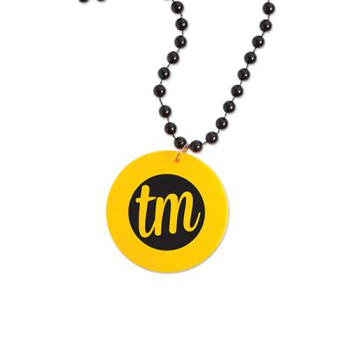 China Beads Personalized Medallion Promotional Custom Neon Logo Beads Necklace for sale