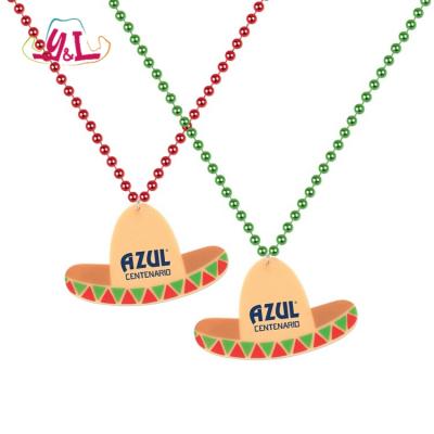 China Beads Sombrero Medallion Beads Promotional Custom Logo Beads Necklace for sale