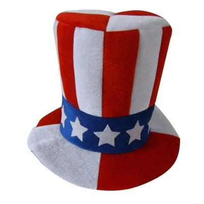 China Polyester 4th of July Uncle Sam Patriotic Top Hat The USA Propaganda 4th of July Top Hat for sale