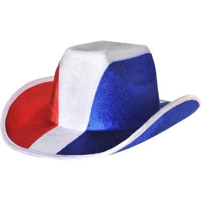 China Patriotic 4th of July Patriotic Red White Blue Fourth of July Cowboy Hat for sale