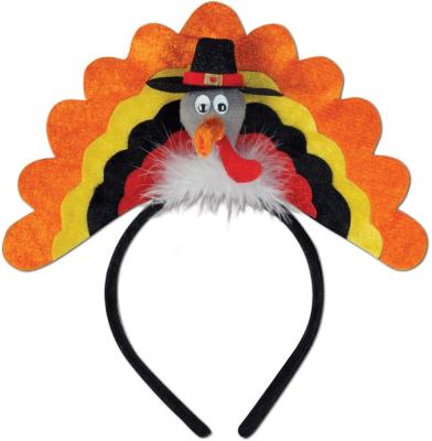 China Funny Polyester Thanksgiving Turkey Headband Turkey Headbands Party Accessory For Adult Kids Costume Accessory Gift for sale