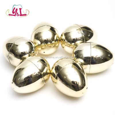 China Shinny Easter Table Decorative Plastic Event and Party Supplies Golden Mini Easter Egg Decorations for sale