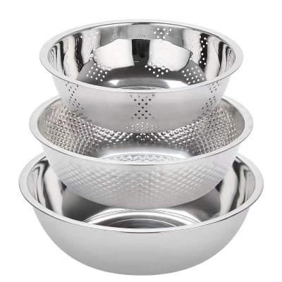 China Sustainable Stainless Steel Colander And Strainer With Side Drainers Fruit And Vegetable Tools Colanders And Strainers for sale