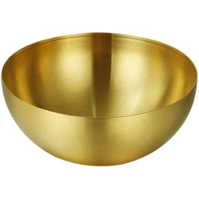 China Selling 201 Stainless Steel Large Capacity Sustainable Korean Style Mixing Bowl Well Salad Bowl for sale