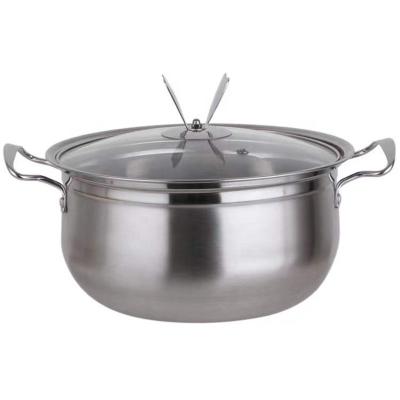 China Sustainable Sale Well 410 Stainless Steel Soup Pot 24cm Large Capacity Cooking Pot Soup And Stock Pots for sale