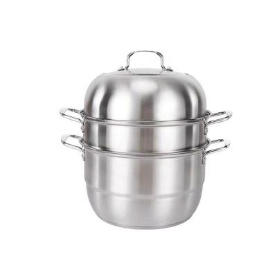 China Sustainable Food Grade 304 Stainless Steel Steamer Pot 2/3layer Well Cooking Pot Steamer Pot for sale