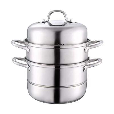 China Sustainable Food Grade 304 Stainless Steel Steamer Pot Well 2/3 Layer Cooking Pot Steamer Pot for sale