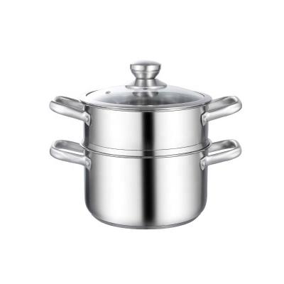 China Sustainable Sale Well 304 Stainless Steel 1/2 Layers Food Grade Steamer Pot Cooking Pot Steamer Pot for sale