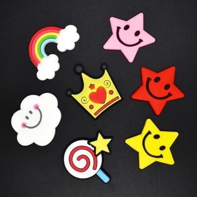 China Shoe Buckle Stars Shoe Accessories PVC Rubber Shoe Charms For Clogs Shoe Buttons for sale