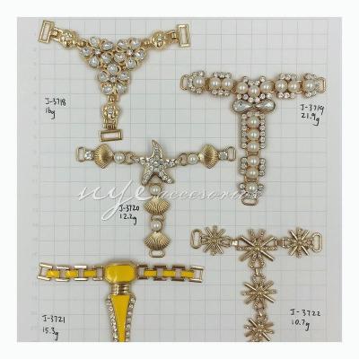 China Elegant y-type metal rhinestone shoe chain shoe buckle shoe buckles shoes for adorning women's decorative accessories for sale