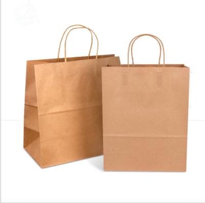 China Custom Eco-Friendly Restaurant Food Delivery Take Out Tote Bag Design Your Own Logo Caterer To Carry Brown Kraft Paper Bag for sale