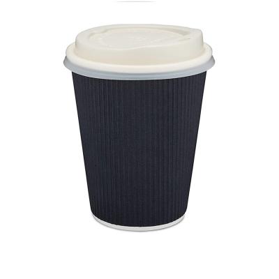 China 12oz 16oz 20oz Double Wall Disposable Hot Drinks Disposable Coffee Paper Cup With Lid for sale