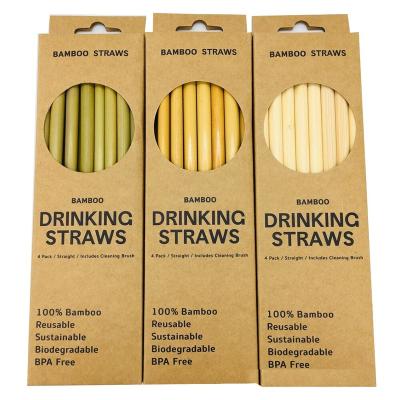 China Wholesale 100% Natural Biodegradable Eco-Friendly Bar Accessories Organic Drinking Straw Bamboo Straw for sale