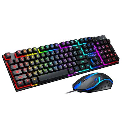 China Ergonomic Anti-fall RGB Gaming Keyboard Gamers Keyboard Set TF200 Lightweight Mechanical Gaming Keyboard Mouse Set for sale