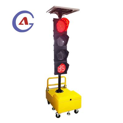 China Road Safety Countdown Timer Full Page Timer Traffic Lights Solar Wireless Temporary Mobile Portable Light for sale