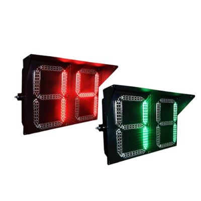 China Traffic Safety 400mm LED Countdown Timer 2 Digits 3 Colors R+G+Y Square Traffic Light for sale