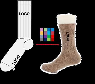 China Wholesale Warm QUICK DRY Winter Custom Logo Wool Socks Crew Wool Men's Single Color Thermal Socks for sale