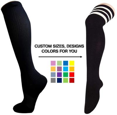 China QUICK DRY Custom Logo Thigh High Women's Socks Cotton Ladies Knitted Thigh High Socks for sale