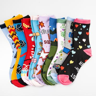 China QUICK DRY Men's OEM Socks Cartoon Logo Cute Funny Custom Novelty Custom Cotton Socks for sale