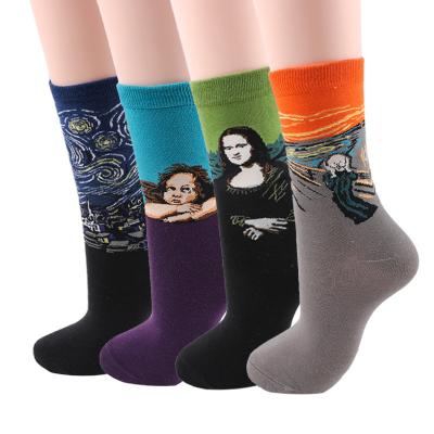 China Hot sale QUICK DRY hot cartoon art socks cotton fashion crew paint funy socks for men for sale