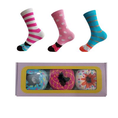 China 2021 QUICK DRY Unisex Box Packing Donut Burger Avocado Cartoon Crew Hip Hop Socks for sale