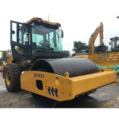 China Building Material Stores Cheap Price 16 Ton XS163J Single Drum Road Roller With Padfoot Compactor for sale