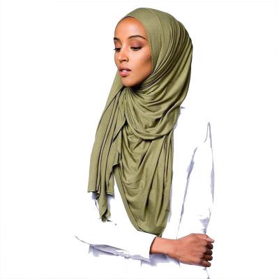 China Soft Touch Fashion Women's Soft Feeling Women's Long Tulle Hijabs Solid Color Scarf Women's Hijabs for sale