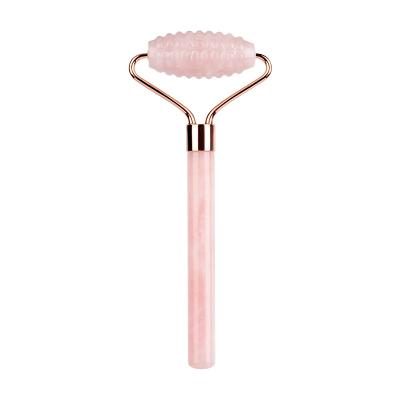 China 100% natural stone mini face beauty real eye massage single facial products rose quartz jade roller for face for sale