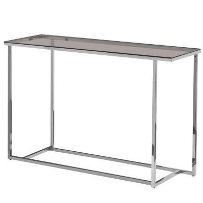 China (Other) Console Table Tempered Glass Stainless Steel Metal OEM View Style CHINA 2022 Adjustable Silver Living Room for sale