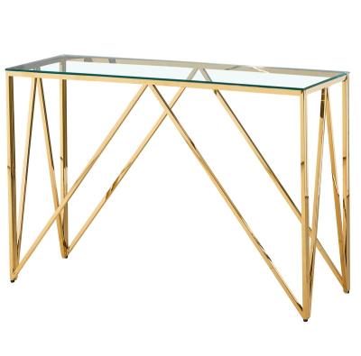 China (Other) Gold and marble top mirror hallway table console adjustable French European luxury living room for sale