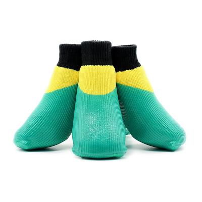 China Durable Black Waterproof Pet Sock Dog Rubber Shoe Socks for sale